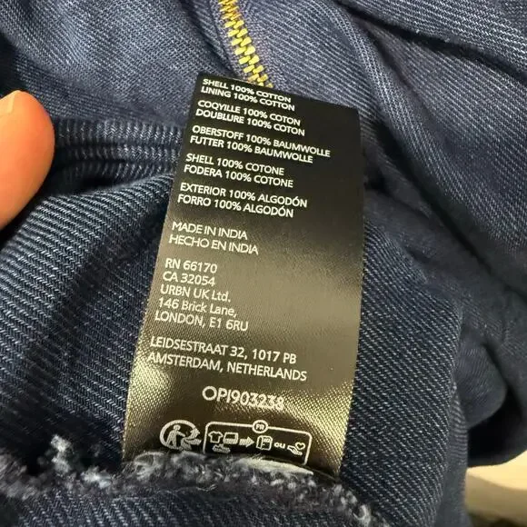 Anthropologie The Tommie Cap-Sleeve Smocked Front-Zip Shirt Dress Midi Denim 1X - Picture 6 of 9